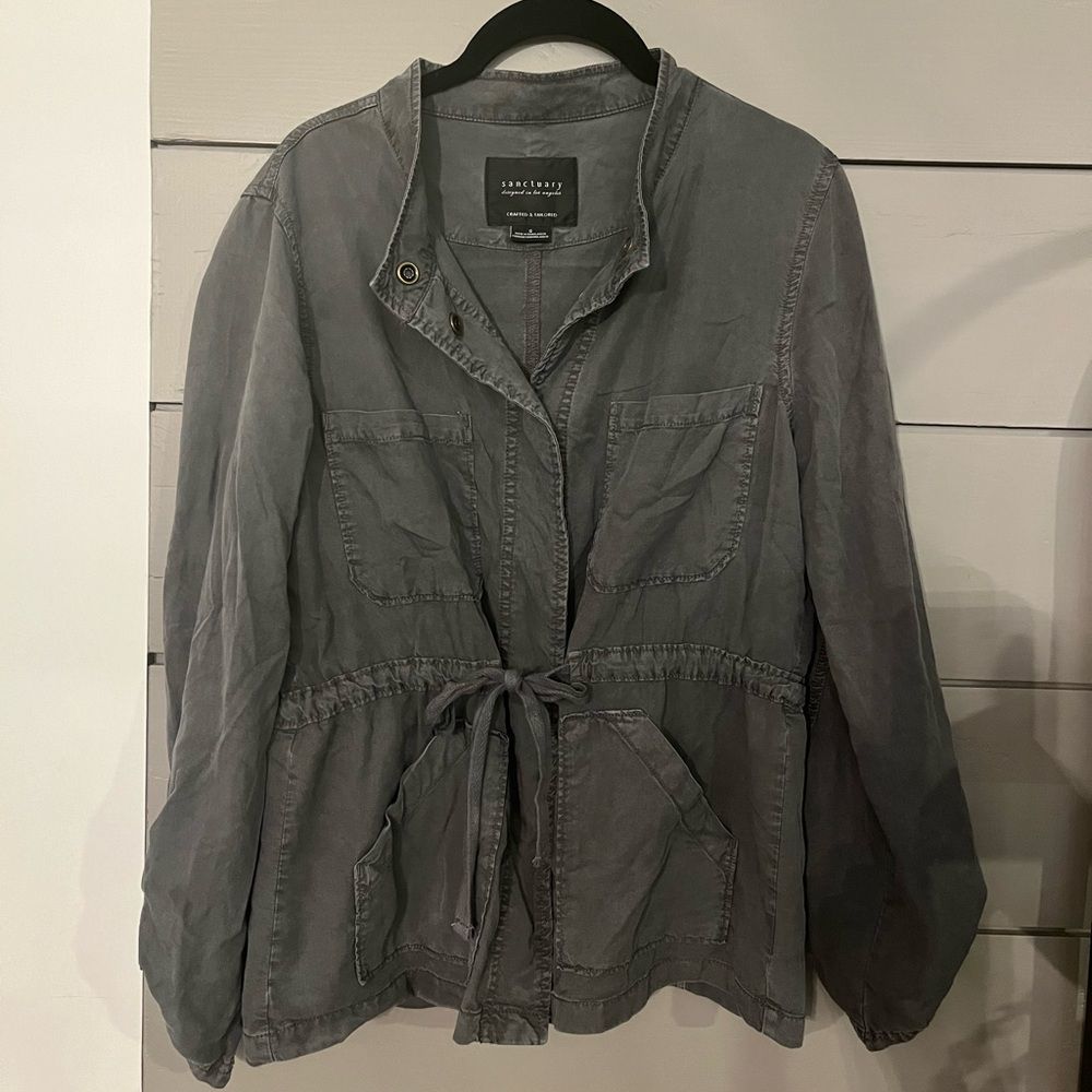 Sanctuary Women Long Sleeve Military Style Jacket Size Small Gray